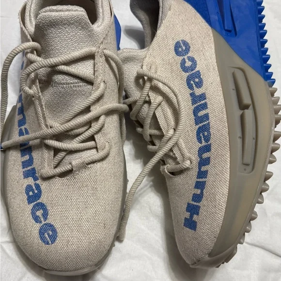 Adidas Humanrace NMD S1 Sneakers in Cream and Blue - Picture 3 of 7